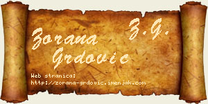 Zorana Grdović vizit kartica